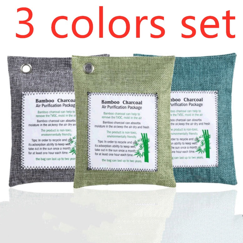 Natural Bamboo Charcoal Air Purifying Bag – Odor & Moisture Eliminator for Car, Closet, Shoes